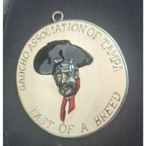 Vintage Gaucho Association Of Tampa Medal Necklace Last of a Breed Medallion